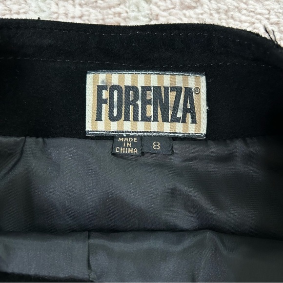 Forenza Asymmetrical Front Wrap Black Suede Skirt Midi Size 8 Fall Winter - Picture 2 of 12